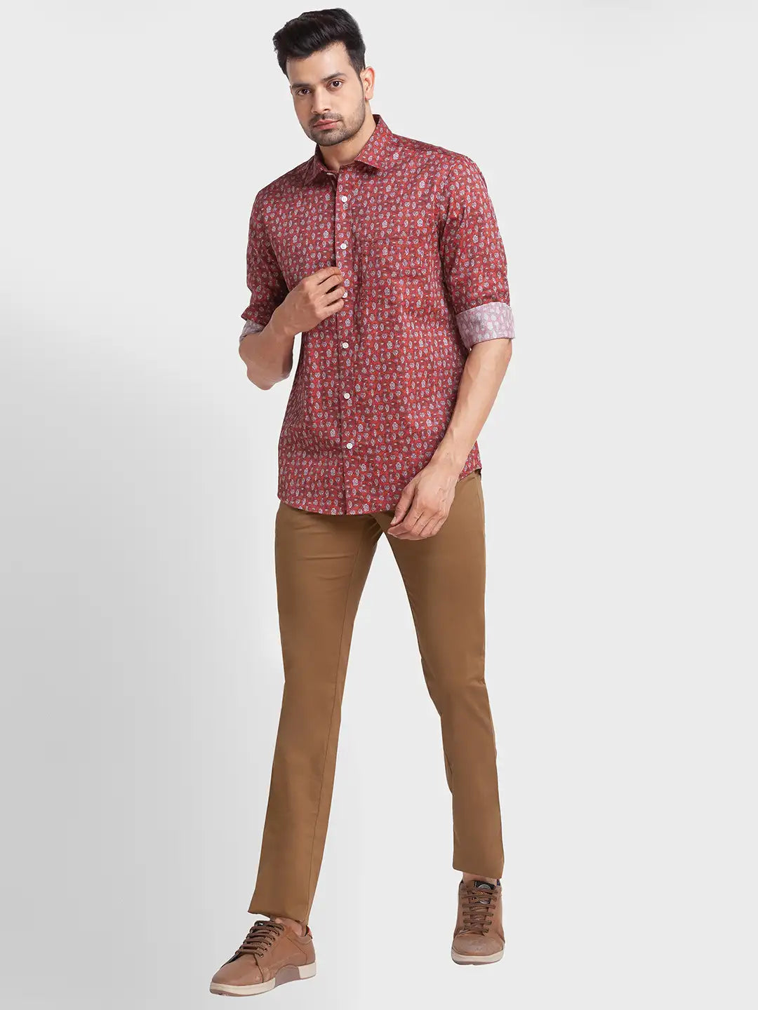 Men Tailored Fit Blue Shirt