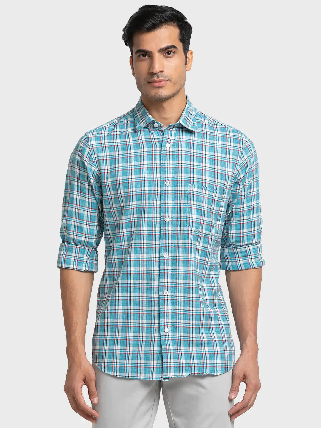 Men Tailored Fit Green Shirt