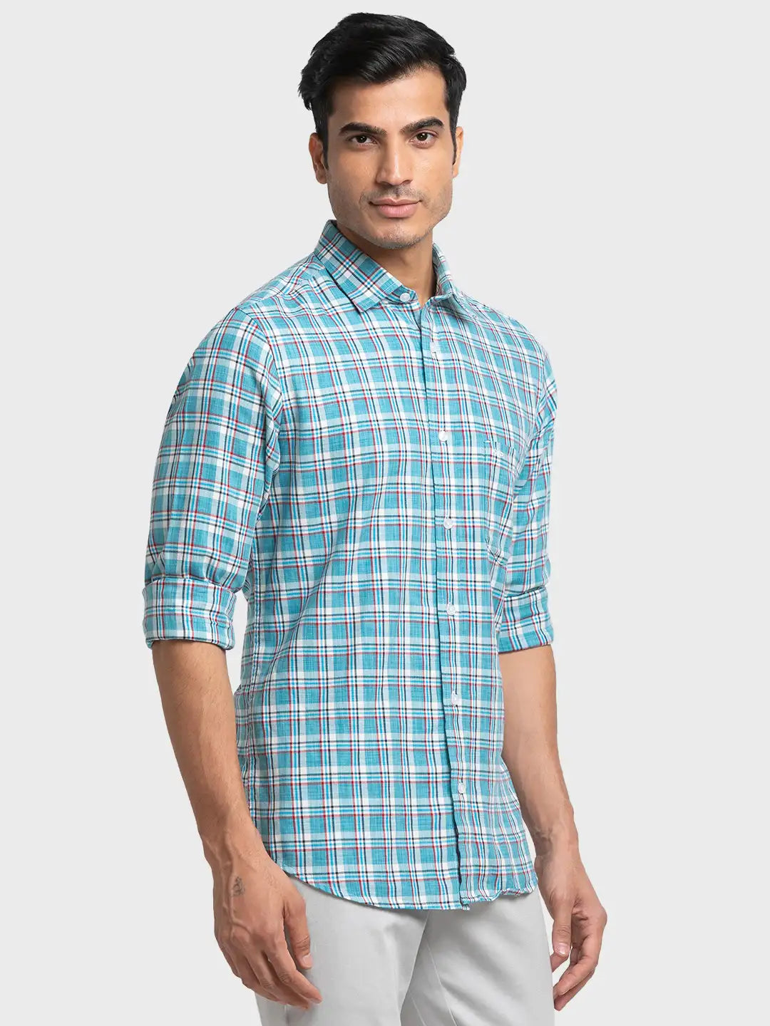 Men Tailored Fit Green Shirt