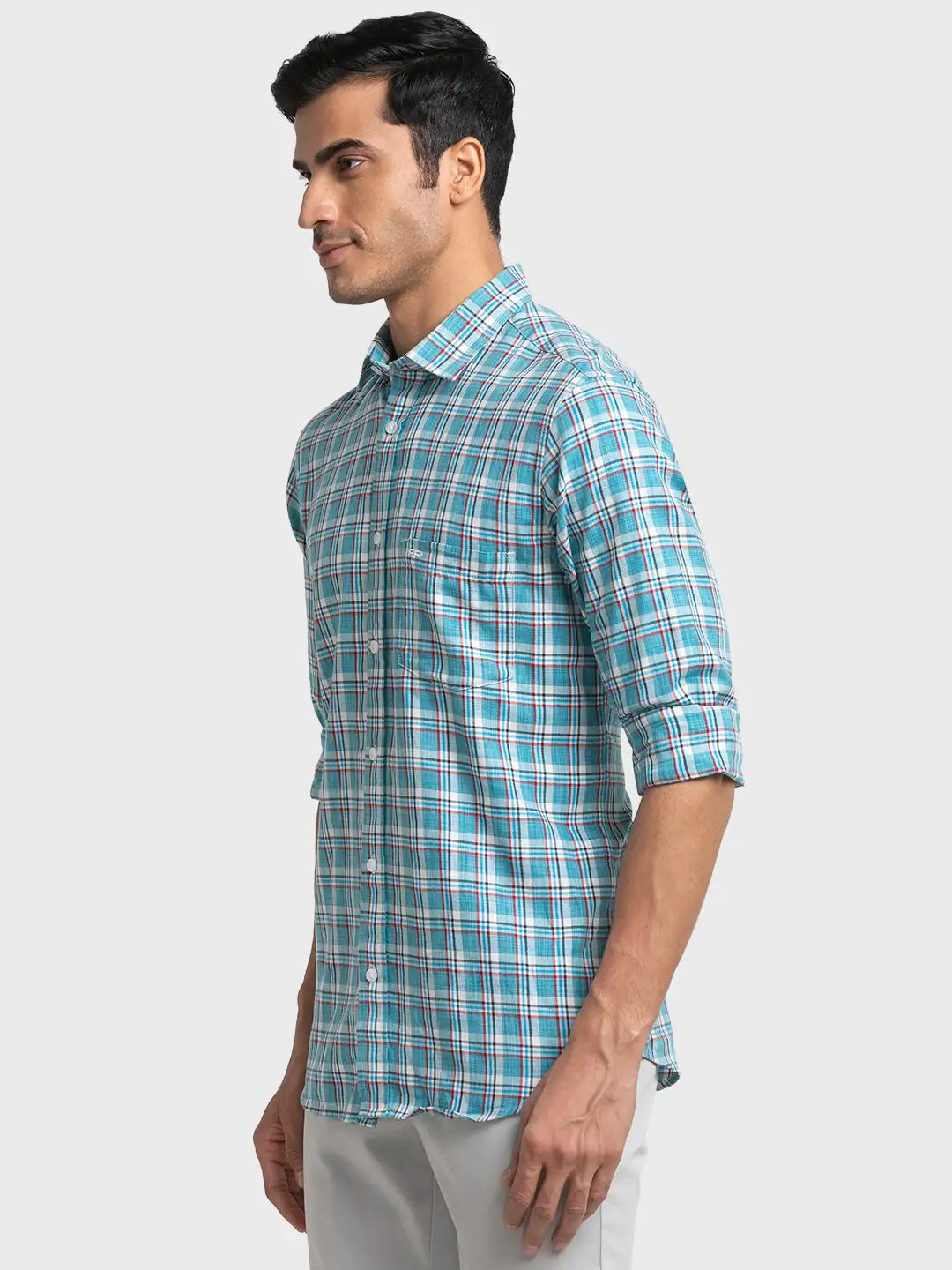 Men Tailored Fit Green Shirt