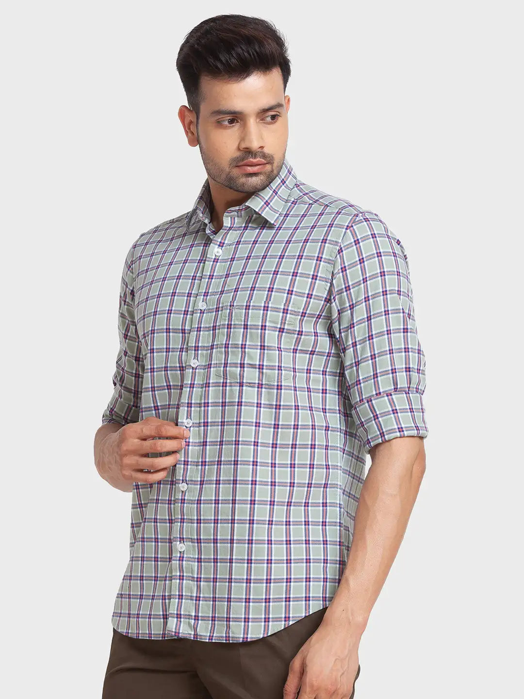 Men Tailored Fit Red Shirt