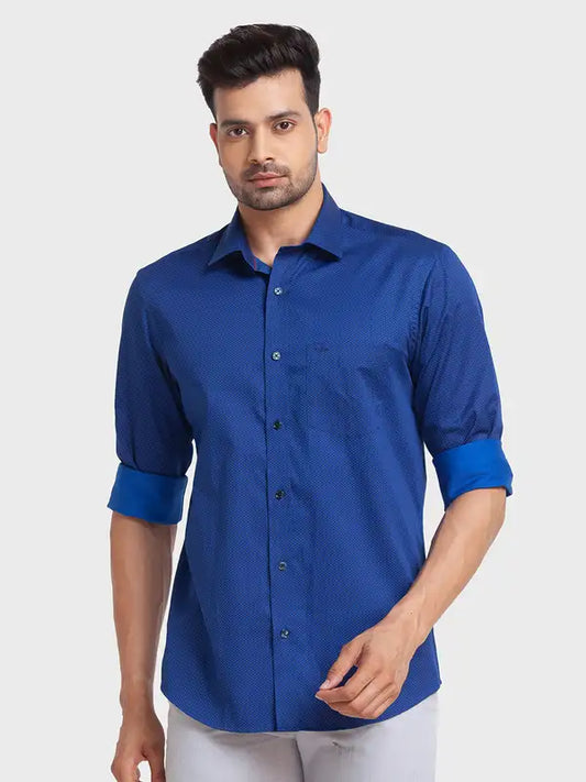 Men Tailored Fit Blue Shirt