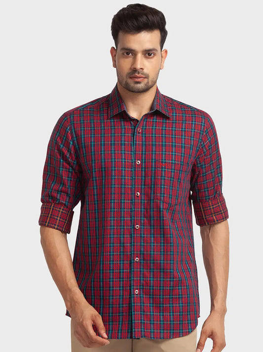 Men Tailored Fit Orange Shirt