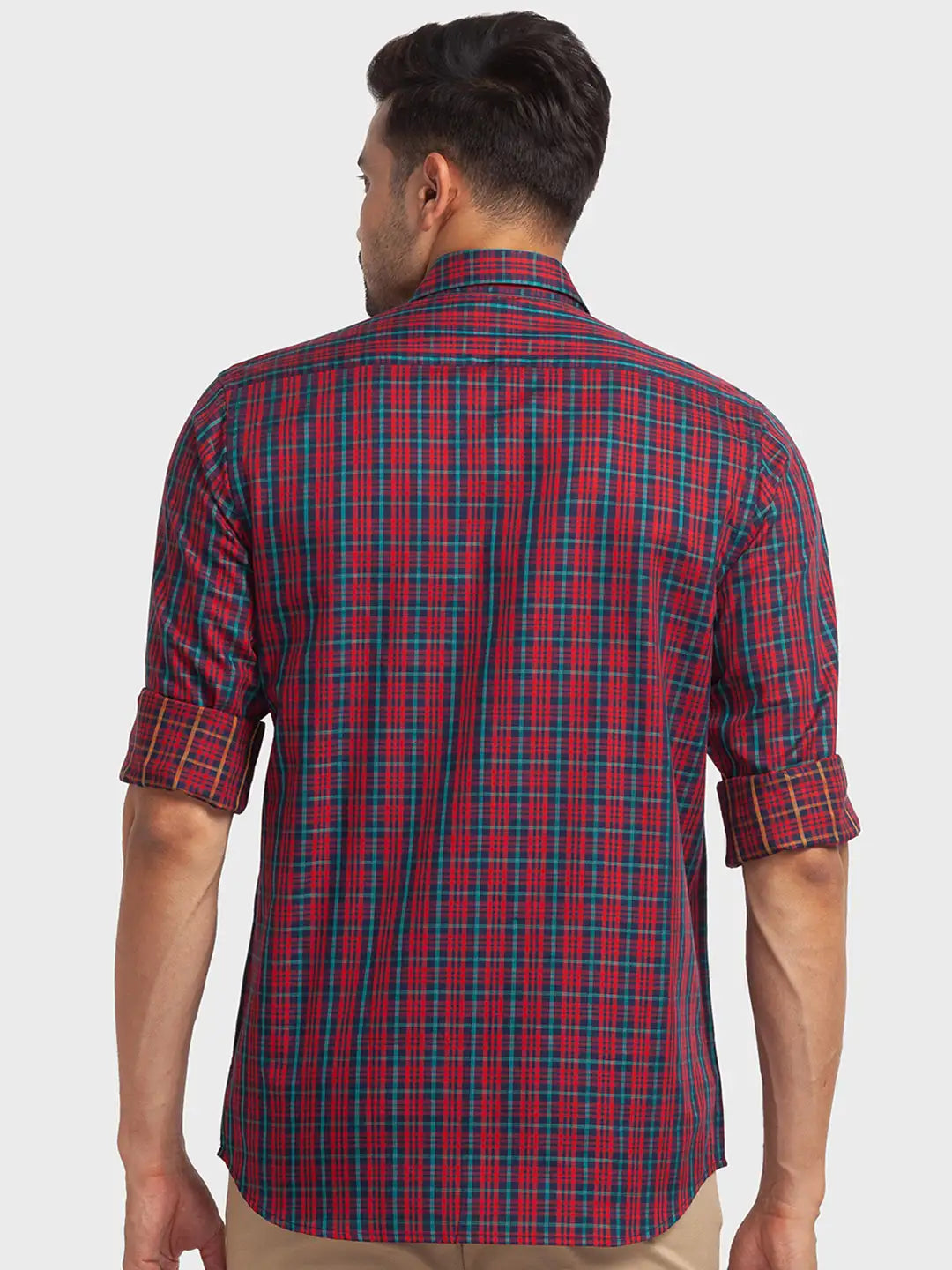 Men Tailored Fit Orange Shirt