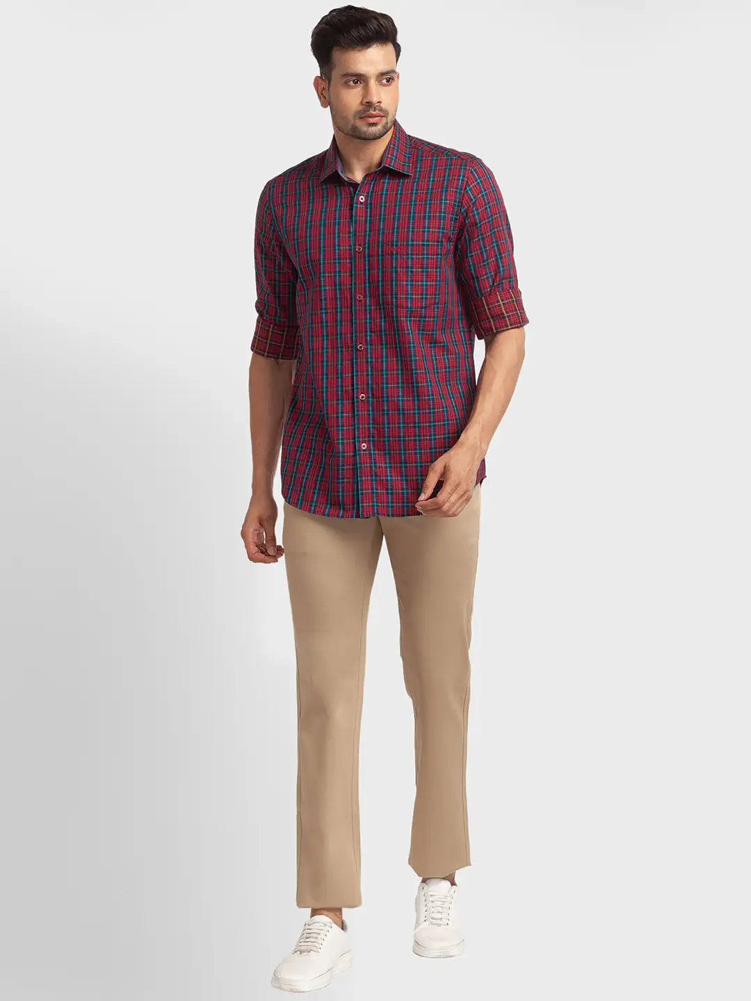 Men Tailored Fit Orange Shirt