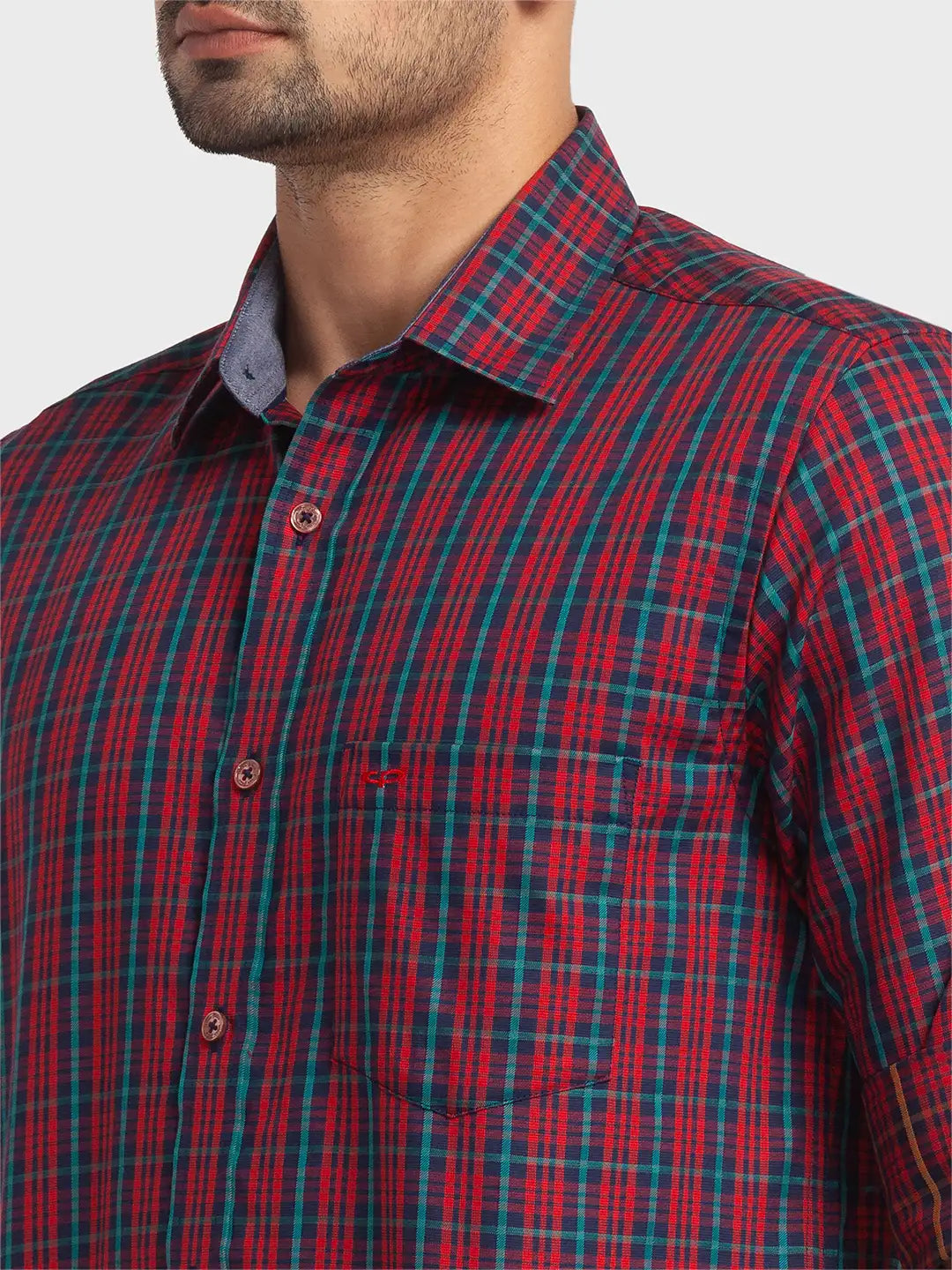 Men Tailored Fit Orange Shirt