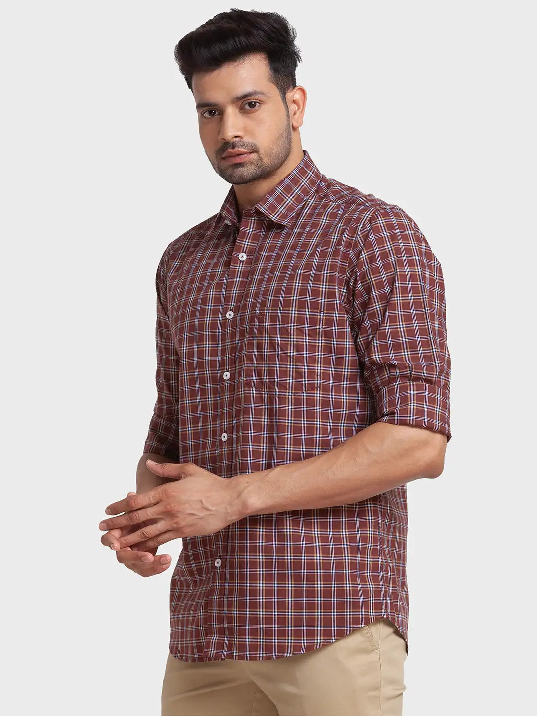Men Tailored Fit Blue Shirt