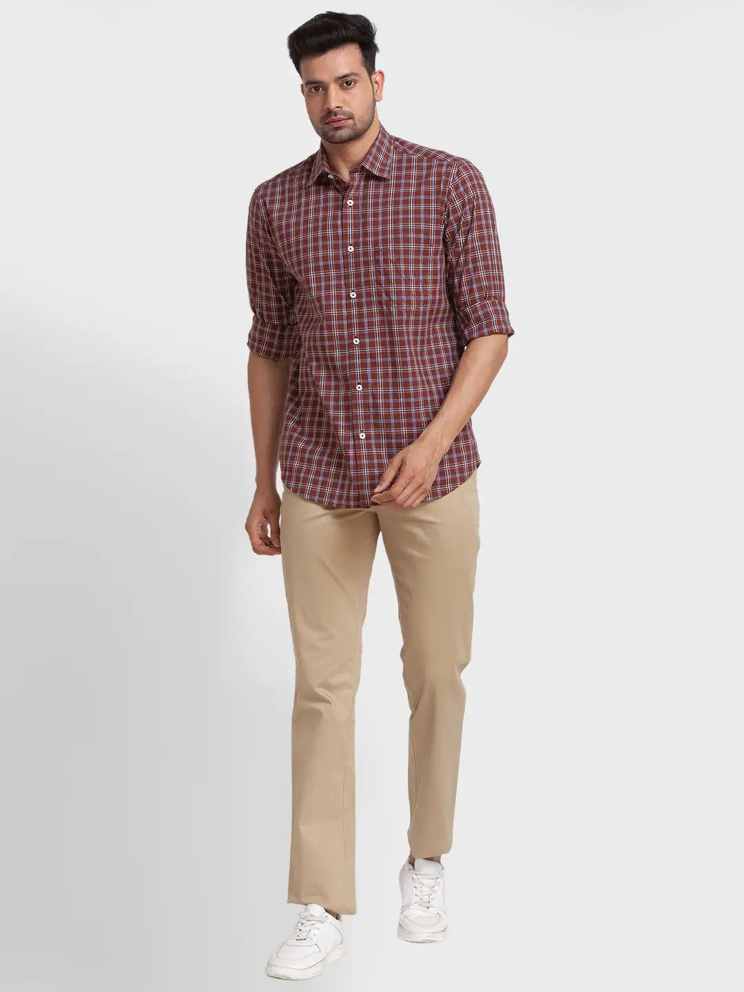Men Tailored Fit Blue Shirt