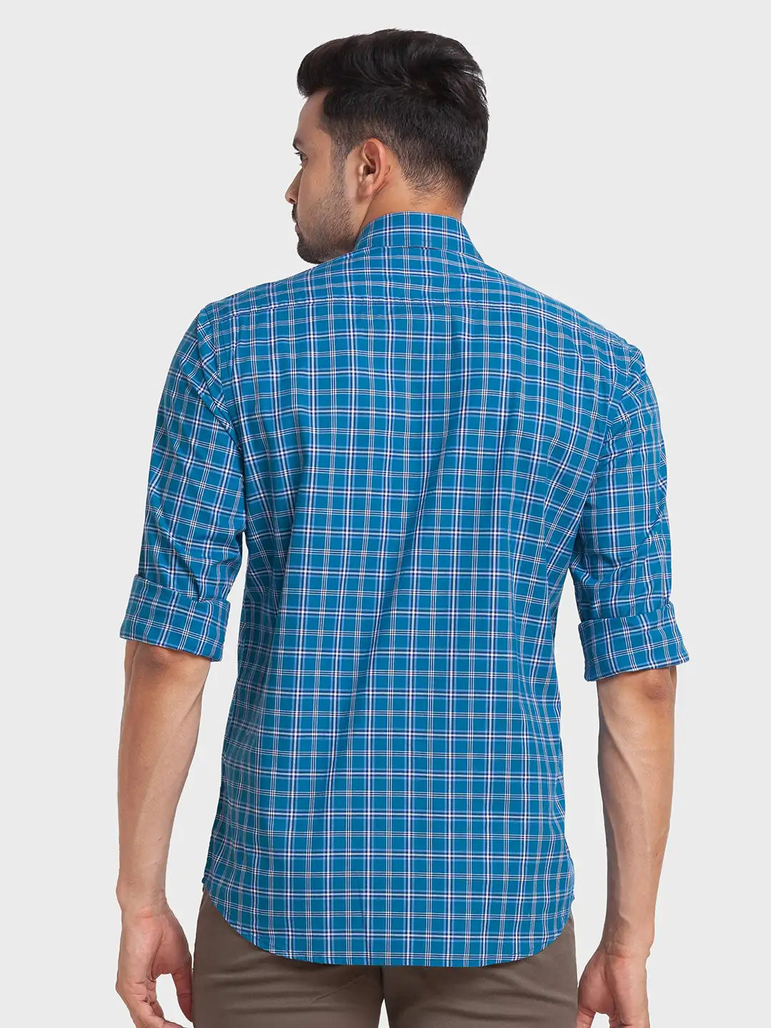 Men Tailored Fit Blue Shirt