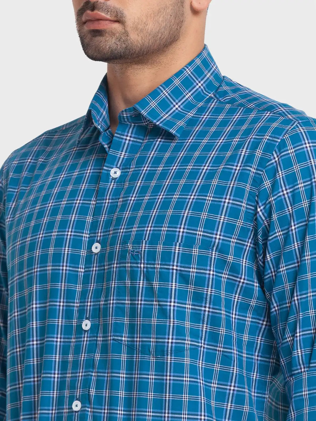Men Tailored Fit Blue Shirt