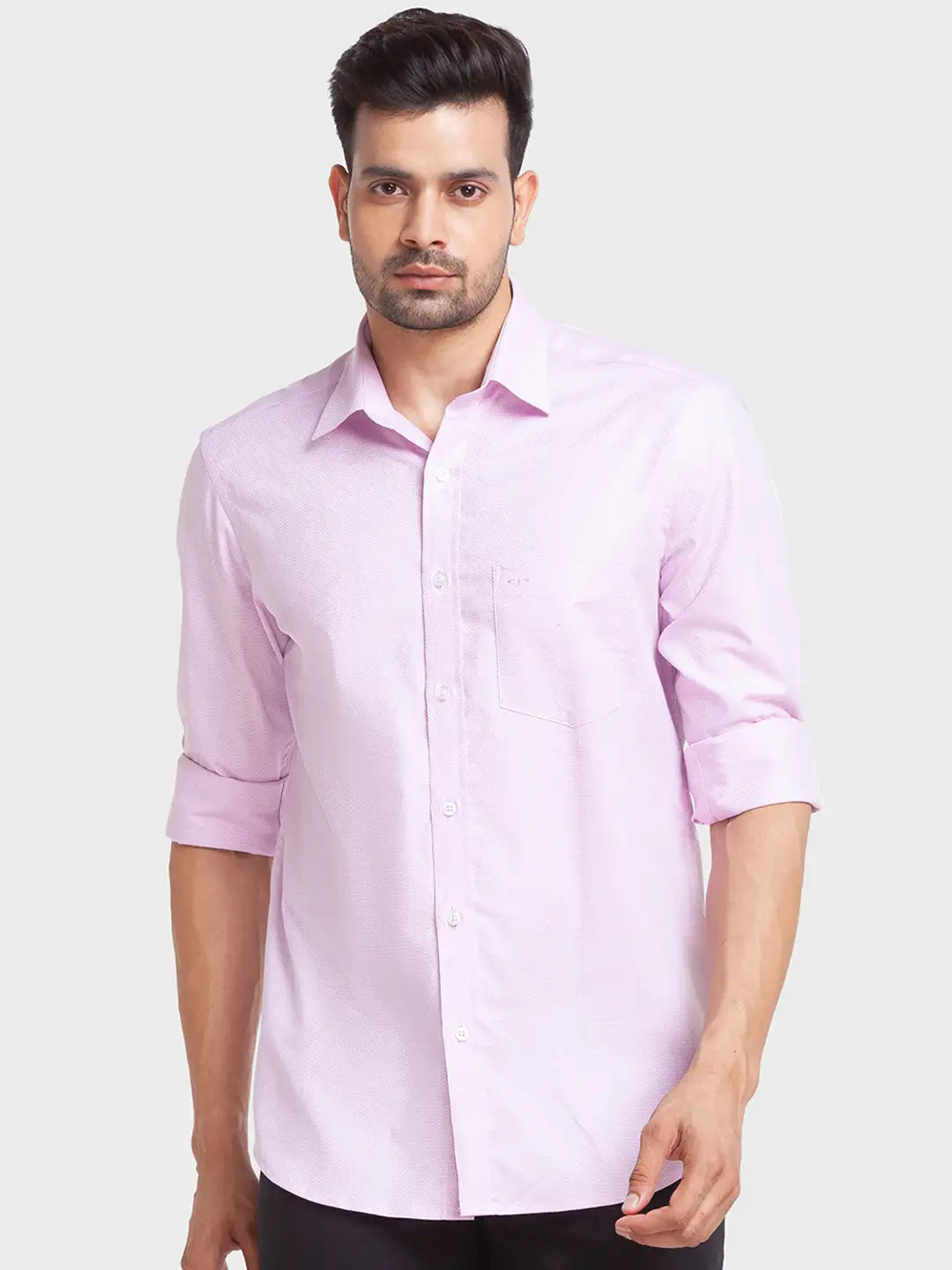 Men Tailored Fit Pink Shirt