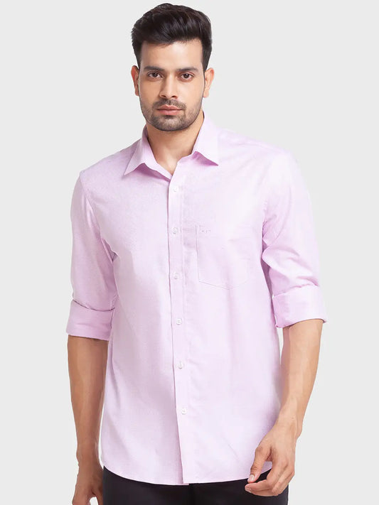 Men Tailored Fit Pink Shirt