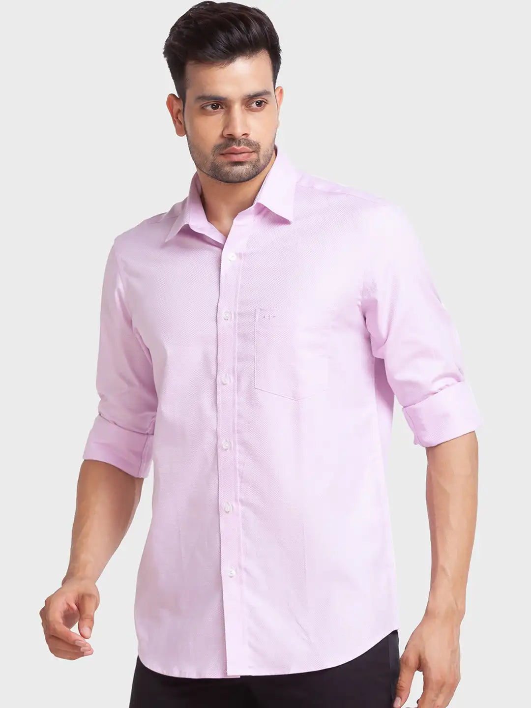 Men Tailored Fit Pink Shirt