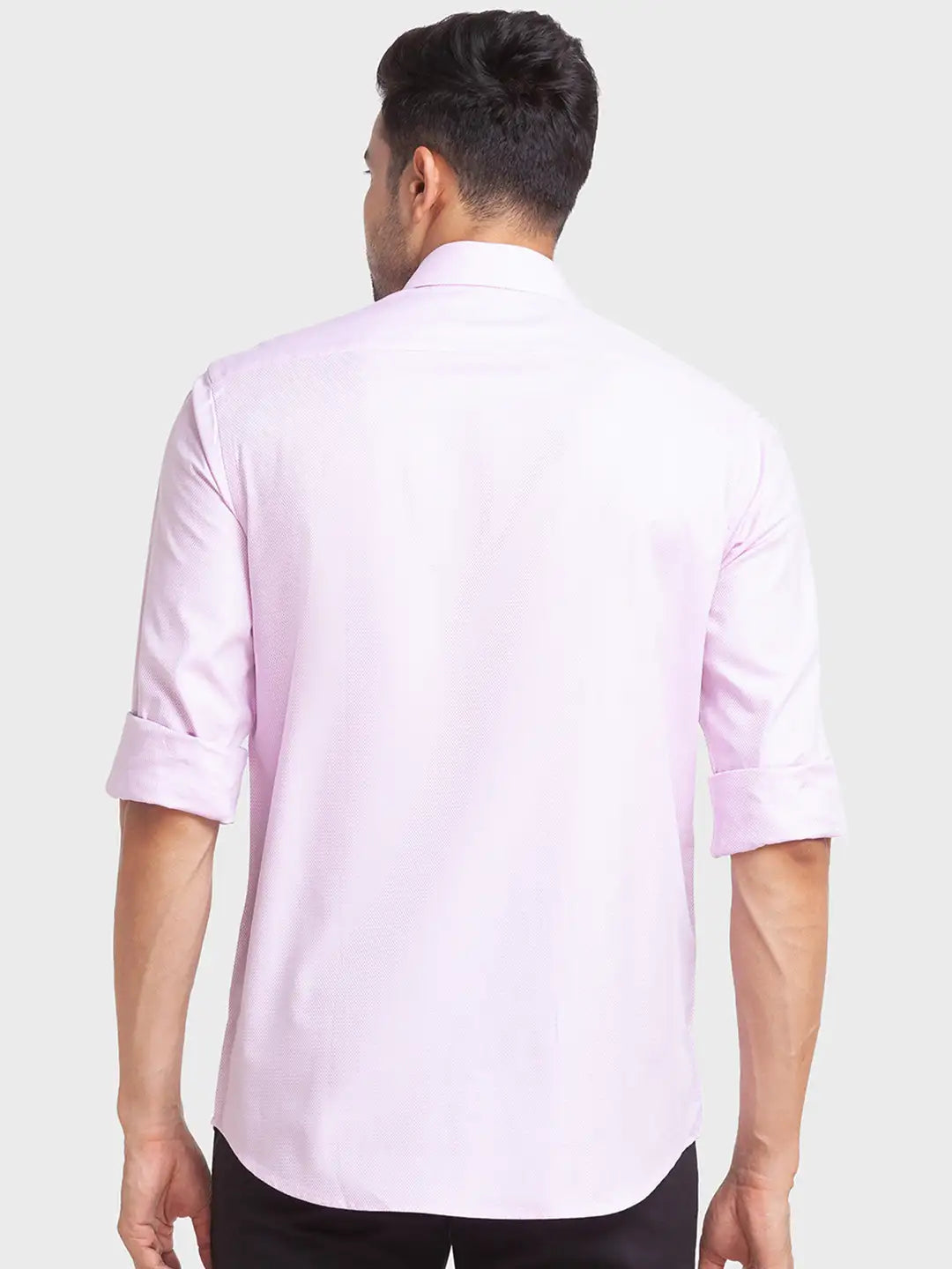 Men Tailored Fit Pink Shirt