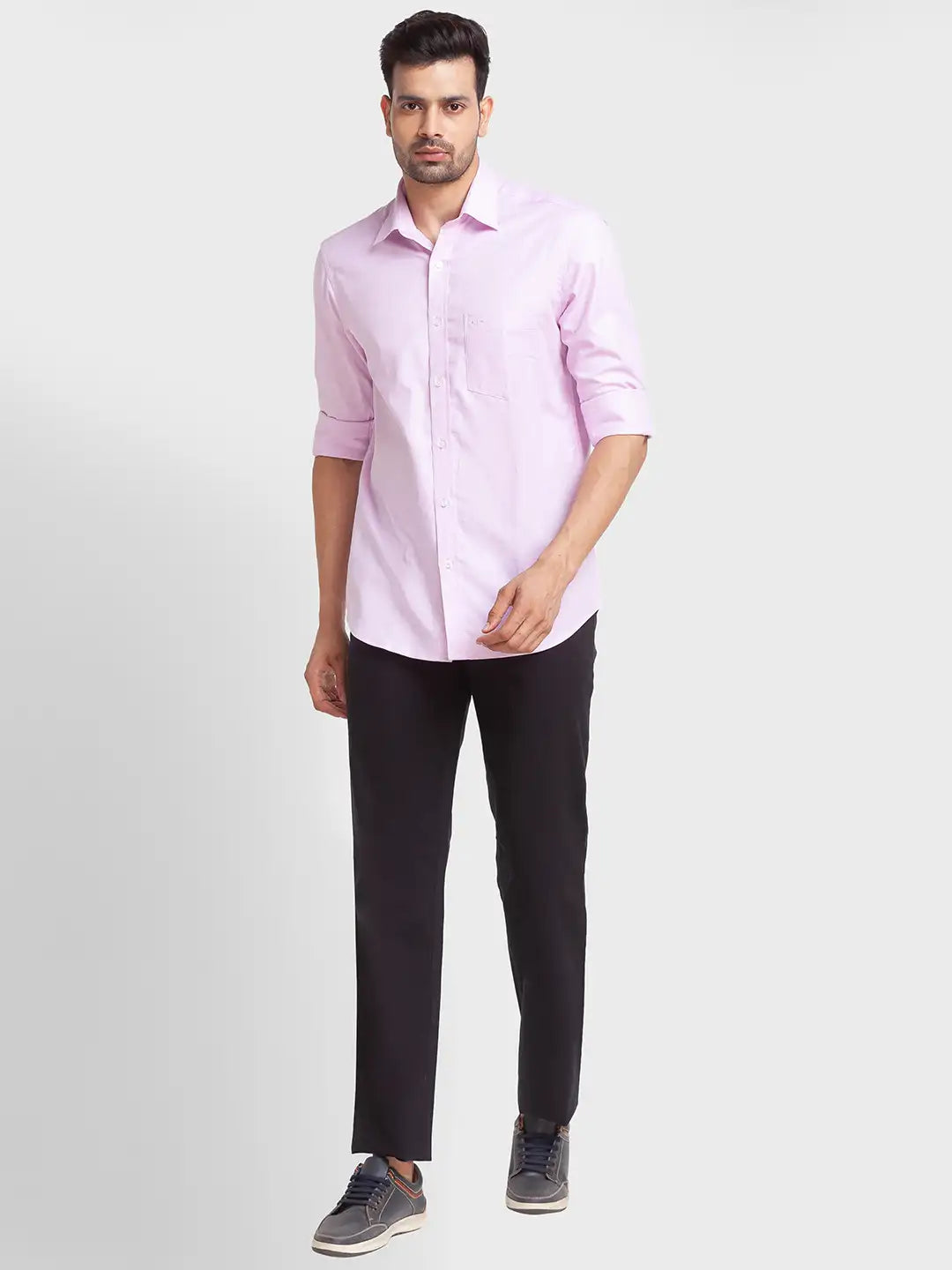 Men Tailored Fit Pink Shirt