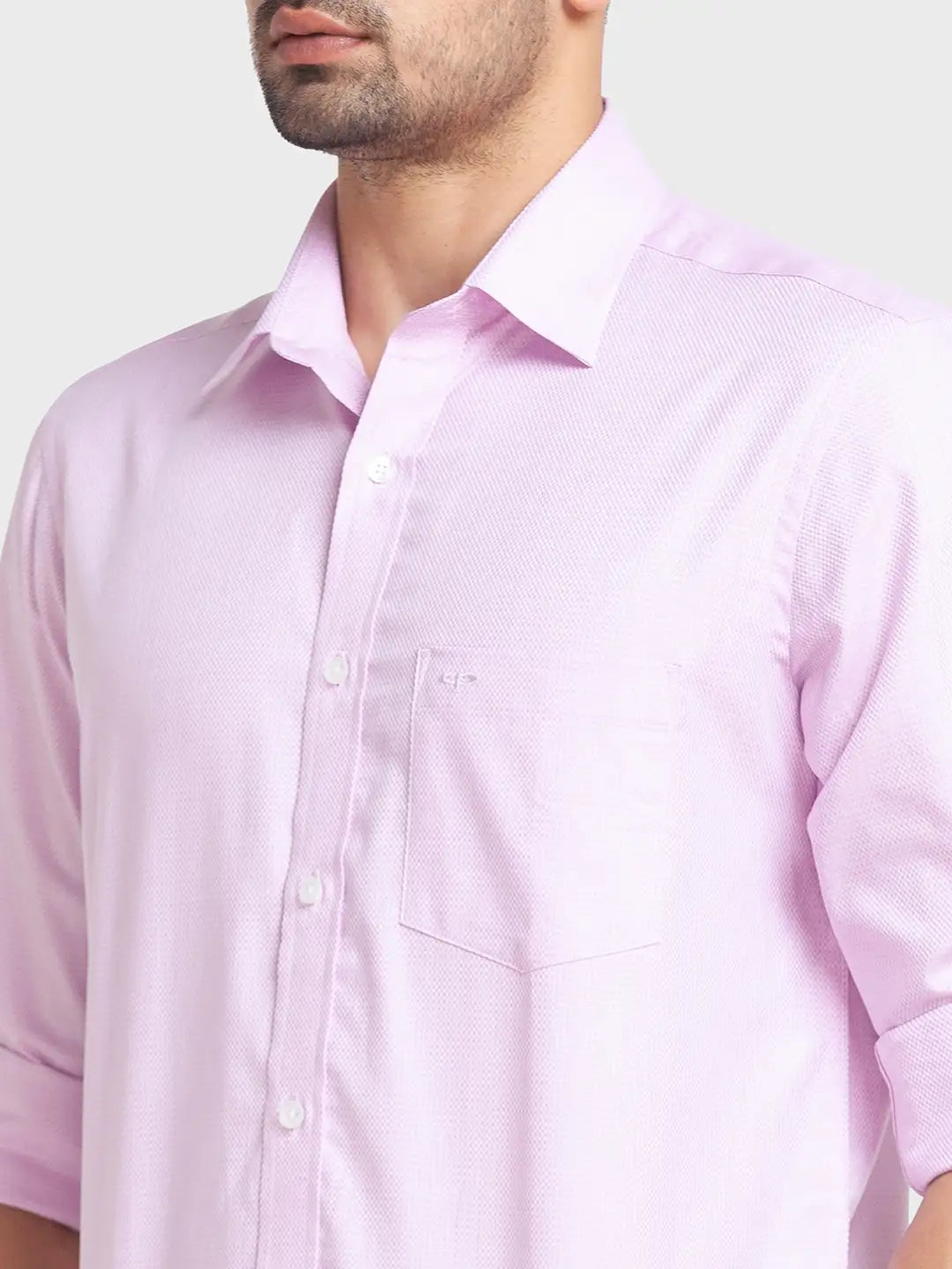 Men Tailored Fit Pink Shirt