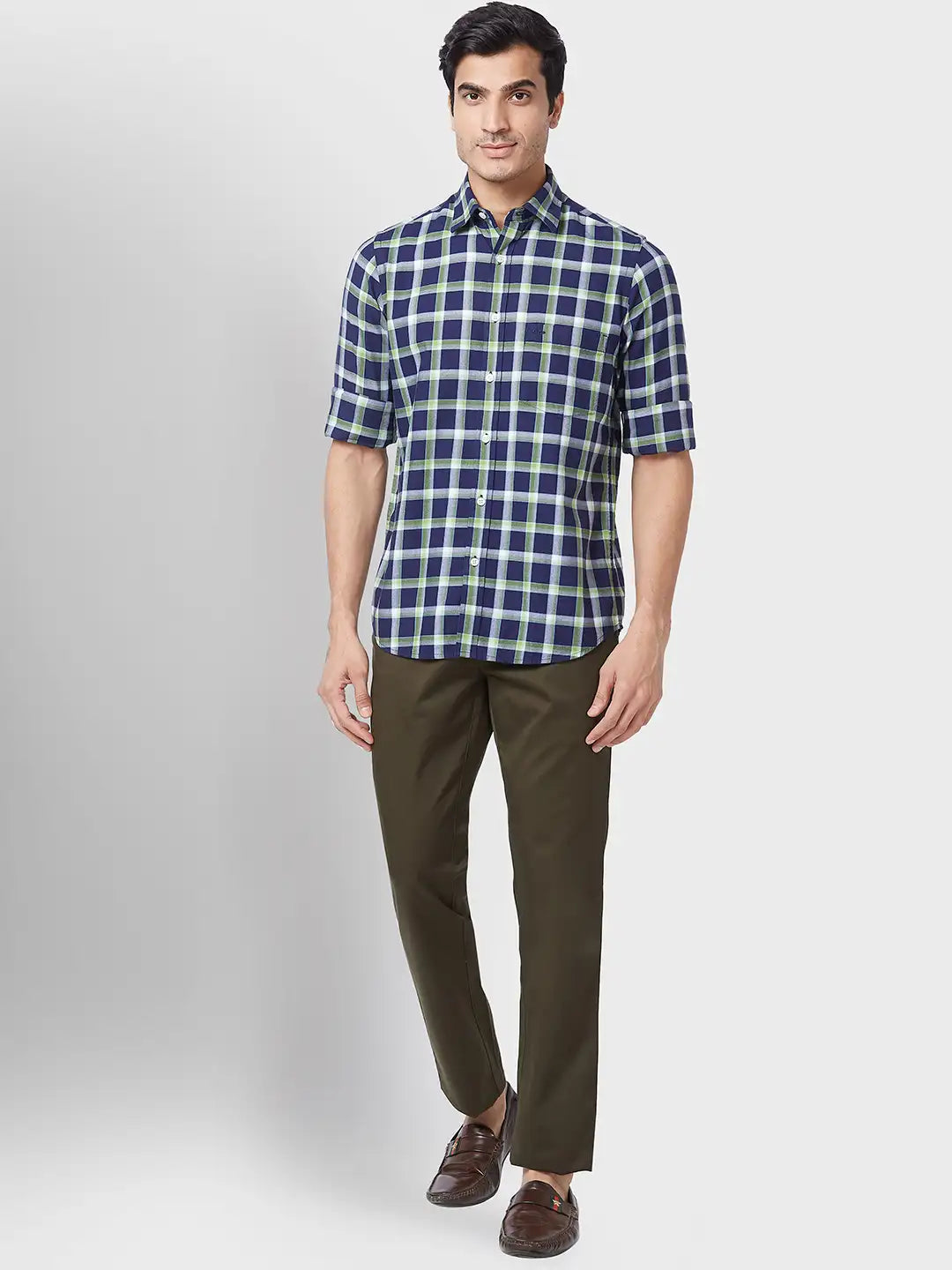 Men Tailored Fit Orange Shirt