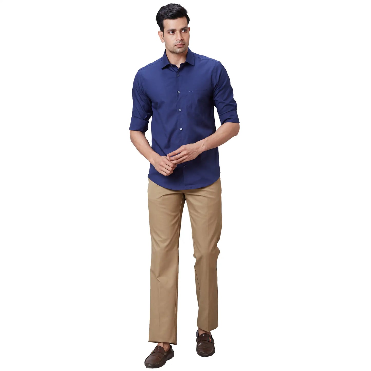 Men Black Tailored Fit Solid Cotton Full Sleeves Shirts