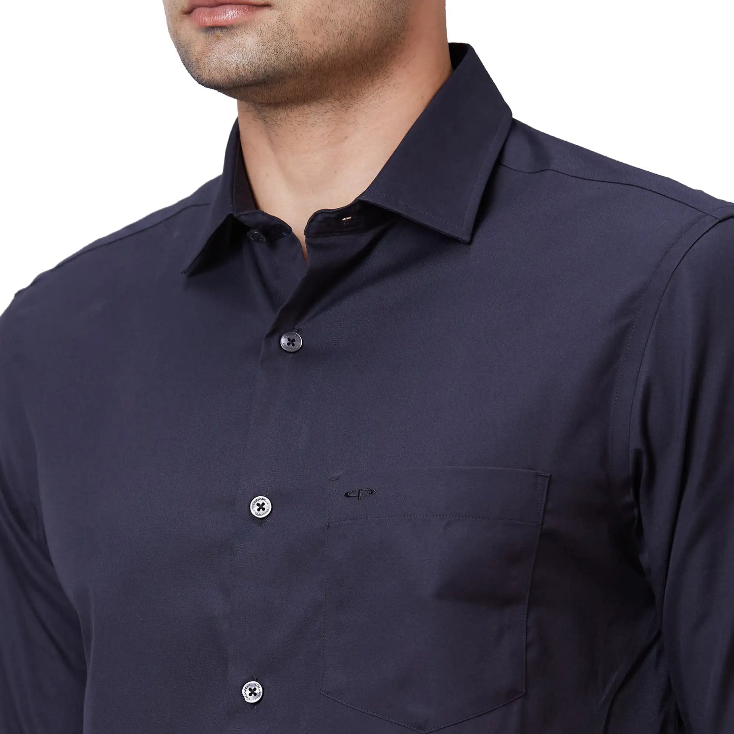Men White Tailored Fit Solid Cotton Full Sleeves Shirts