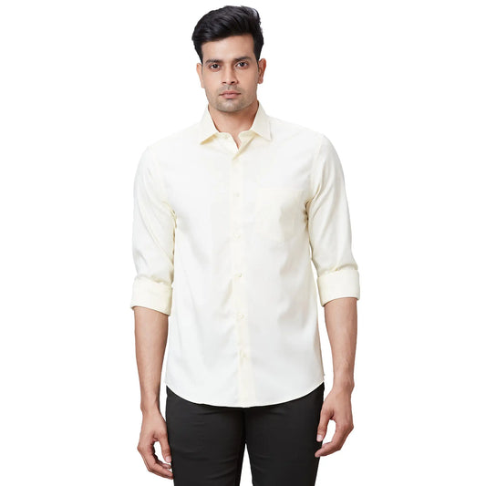 Men Navy Tailored Fit Print Cotton Full Sleeves Shirts