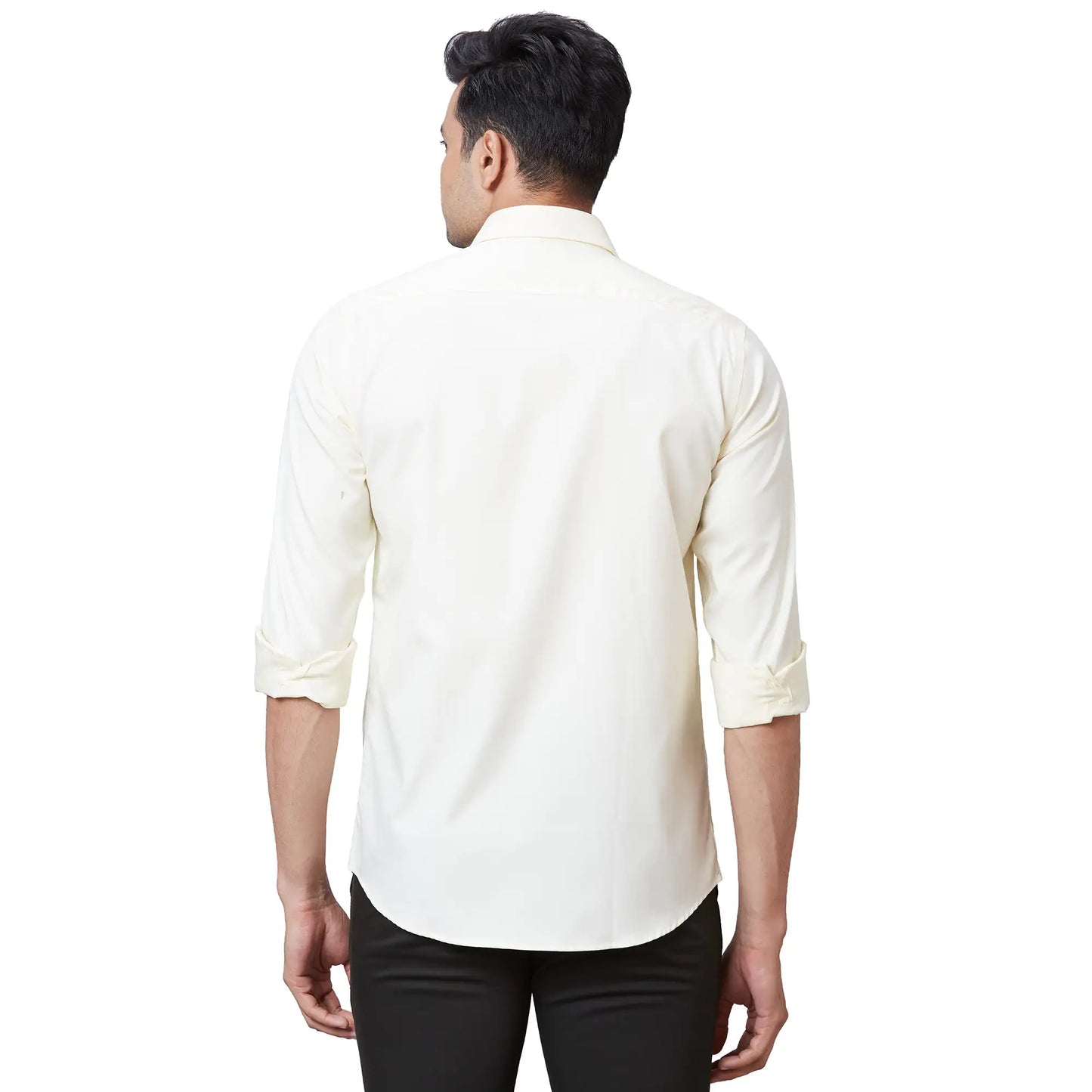 Men Navy Tailored Fit Print Cotton Full Sleeves Shirts