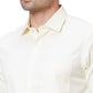 Men Navy Tailored Fit Print Cotton Full Sleeves Shirts