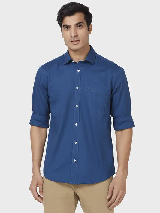 Men Tailored Fit Blue Shirt
