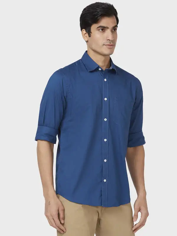 Men Tailored Fit Blue Shirt