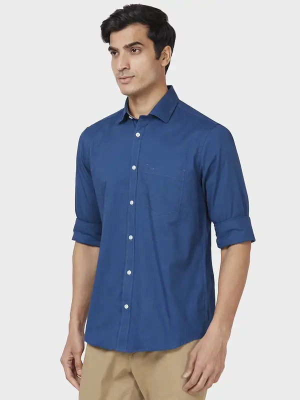 Men Tailored Fit Blue Shirt