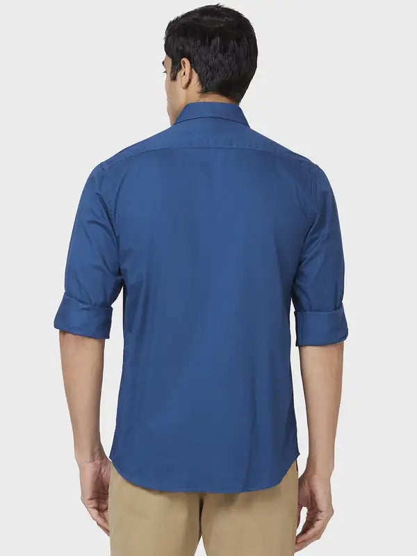 Men Tailored Fit Blue Shirt