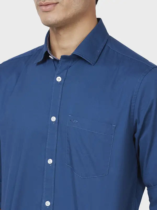 Men Tailored Fit Blue Shirt