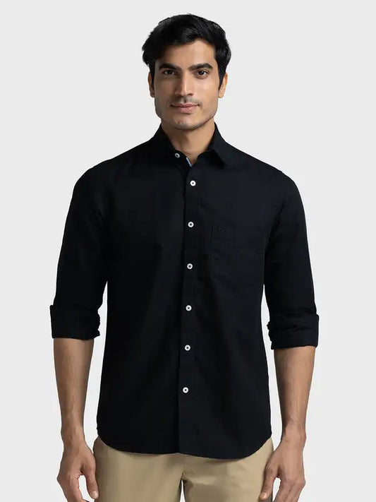 Men Tailored Fit Yellow Shirt