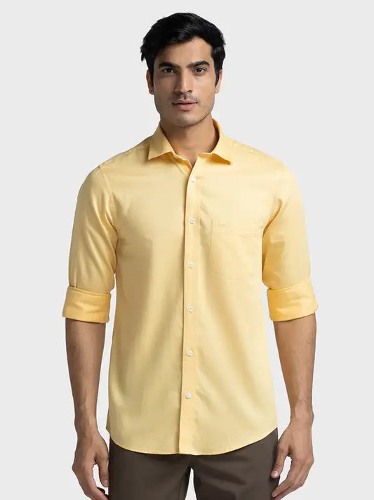 Men Tailored Fit Orange Shirt