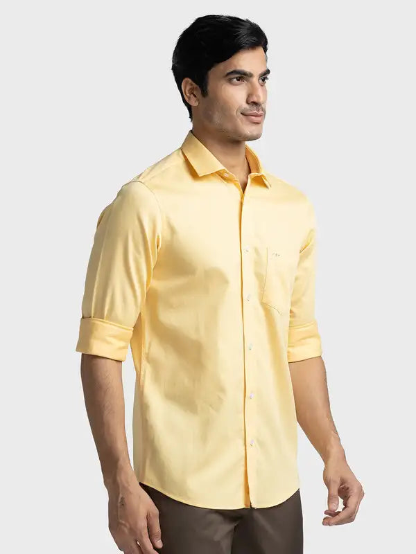 Men Tailored Fit Orange Shirt