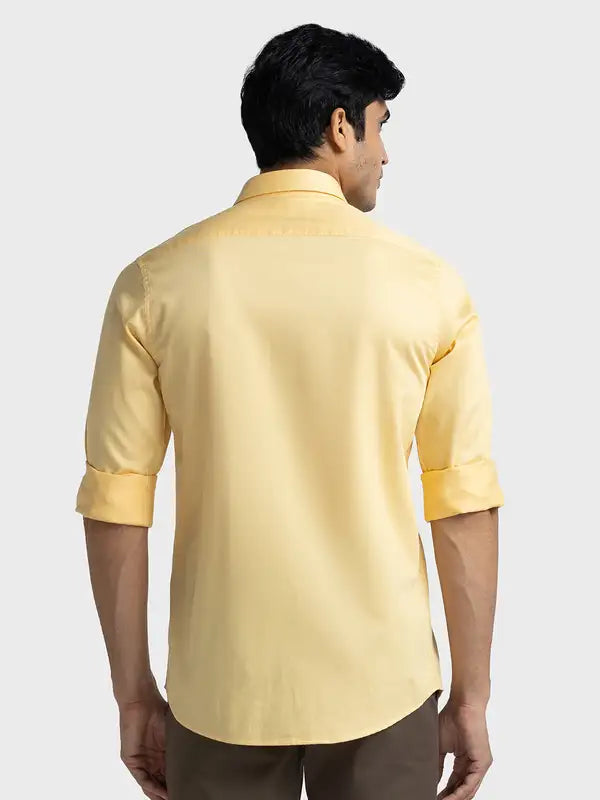 Men Tailored Fit Orange Shirt