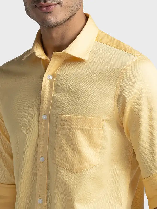 Men Tailored Fit Orange Shirt