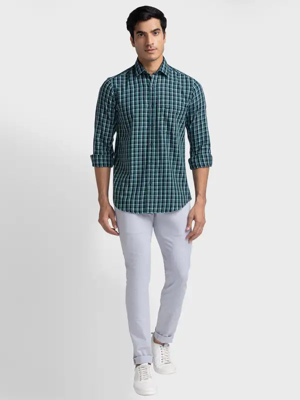 Men Tailored Fit Yellow Shirt