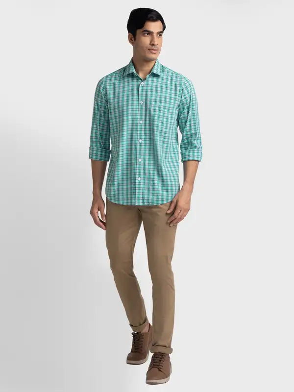 Men Tailored Fit Yellow Shirt