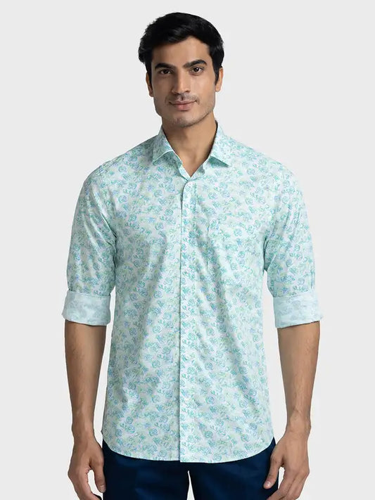 Men Tailored Fit Light Blue Shirt