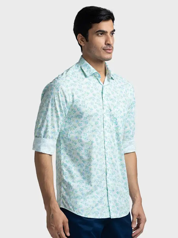 Men Tailored Fit Light Blue Shirt