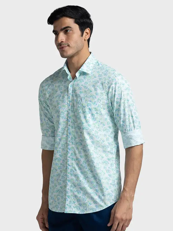 Men Tailored Fit Light Blue Shirt