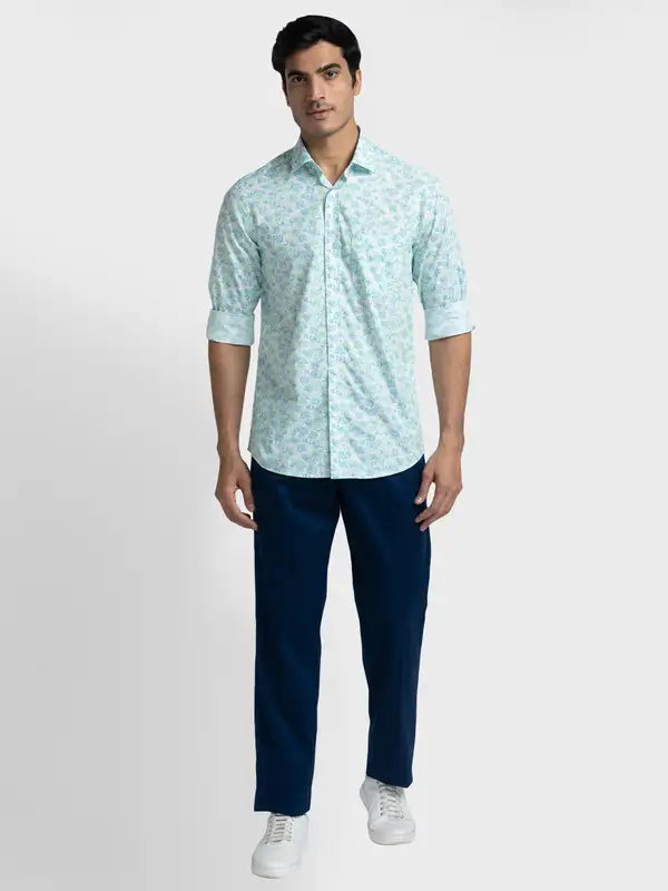 Men Tailored Fit Light Blue Shirt