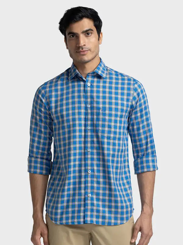 Men Tailored Fit Blue Shirt