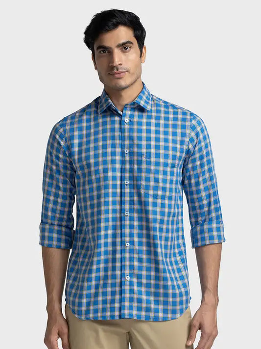 Men Tailored Fit Blue Shirt