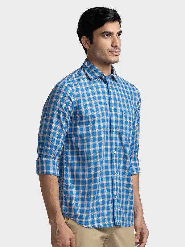 Men Tailored Fit Blue Shirt