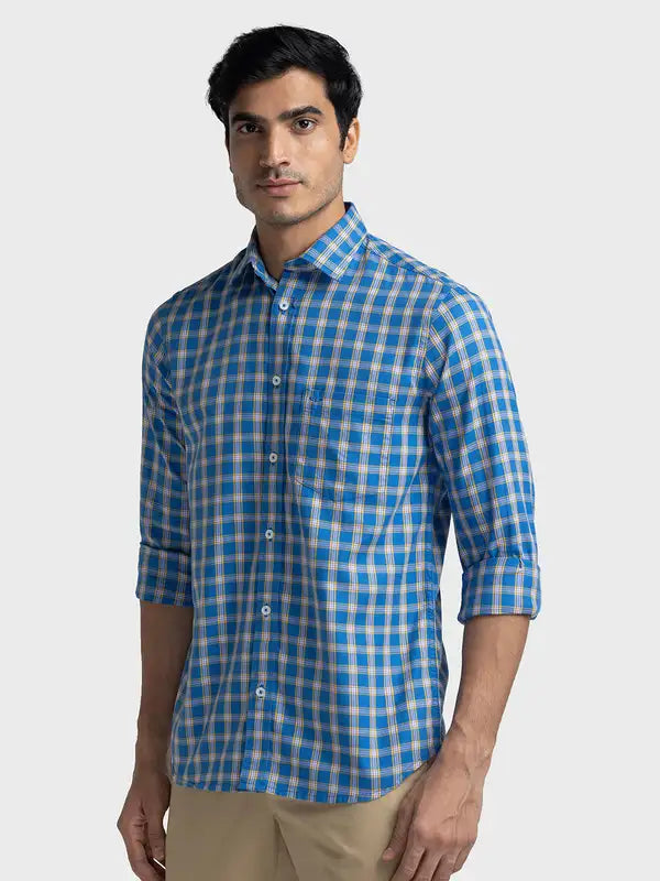 Men Tailored Fit Blue Shirt