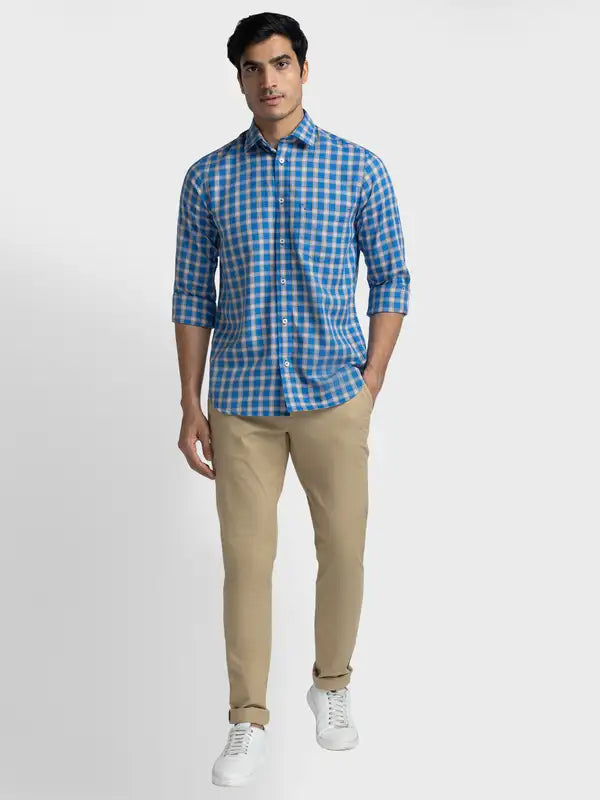 Men Tailored Fit Blue Shirt