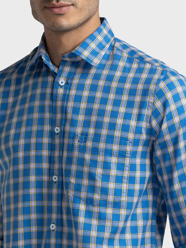 Men Tailored Fit Blue Shirt