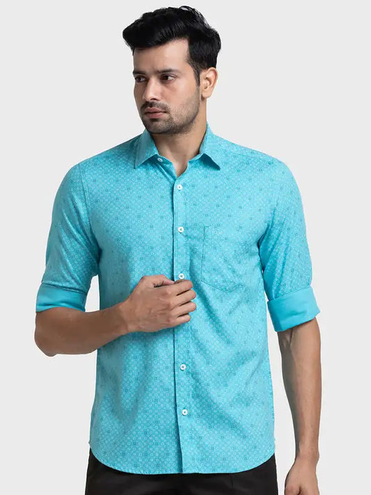 Men Tailored Fit Pink Shirt