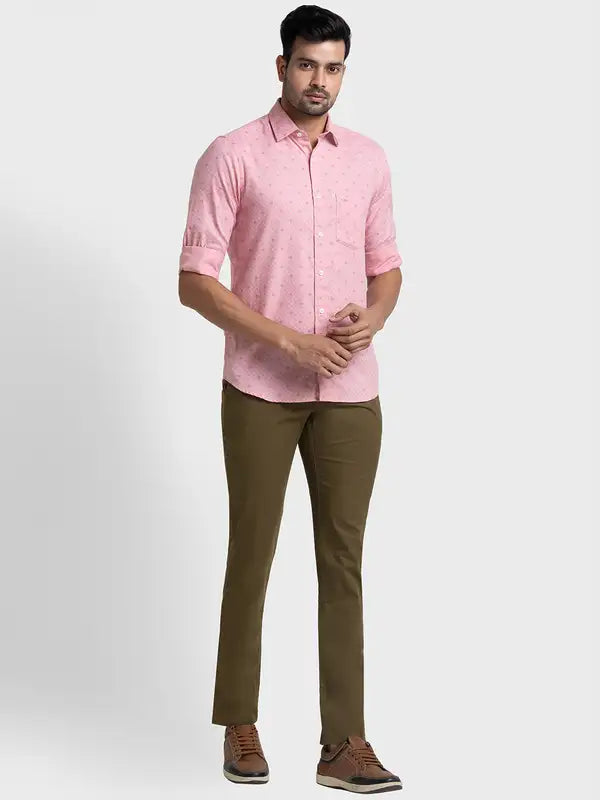 Men Tailored Fit Green Shirt